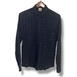 Baldwin Denim KC Navy Woven Oxford Button Down Sz S